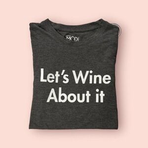 Modern Lux Gray and White Graphic Wine, Drinking Tshirt Size XS - "Pearlie"